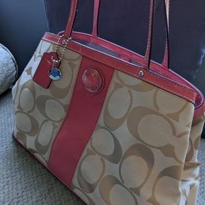 Coach Pink Signature Shoulder Bag